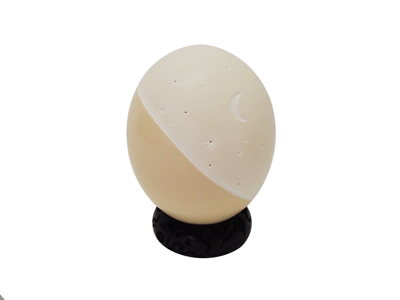 Carved Decorative Ostrich Egg - 16 (Pattern Half Night Sky)
